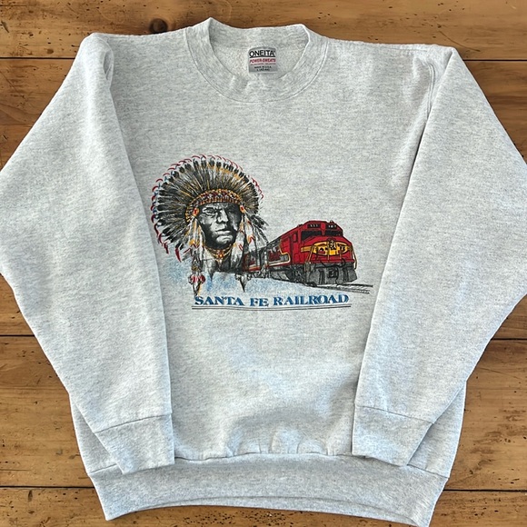 Santa Fe Railroad Tops - Santa Fe Railroad grey sweatshirt size L
